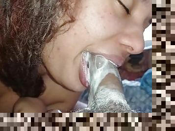 my greedy, wet little mouth fucking a cock until it ejaculates in the back of my throat