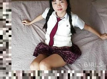 Masturbating and getting fucked by my stepdad in my school uniform - Baebi Hel