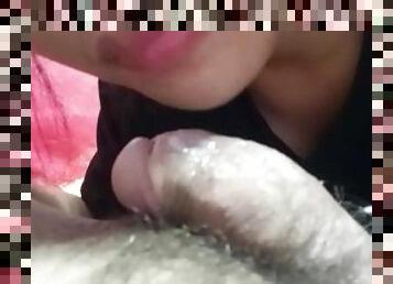 Licking cum in my friend's dick