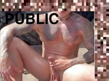 Jerk Off Soft Cock In The Public Beach BoyGym