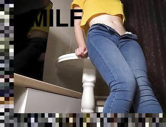 kone, amatør, milf, bbw, stram, fetisj, jeans, cameltoe, erotisk, erting