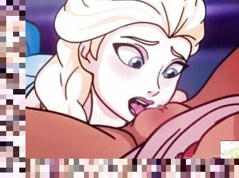 Frozen Elsa x Honeymaren have sex uncensored hentai