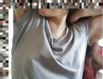 berambut, milfs, merangkap, hubungan-sex, semula-jadi, fetish