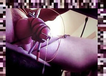 Nice cock bondage and edging, until precum start dripping slowly and cumshot follows