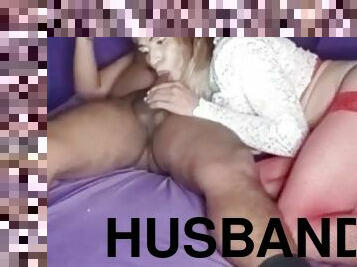 Sissy crossdress Sucking her friend's husband's BBC cock when she is not at home