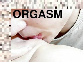 klitoris, orgasme, pussy, amatør, tenåring, par, oral, våt