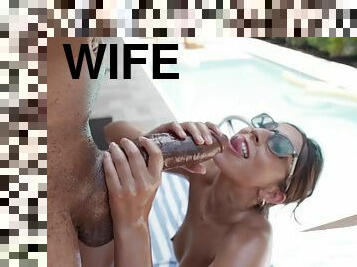 Erotic display with a fine wife devouring black cock like a goddess