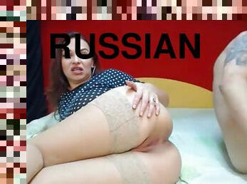 Russian model getting her ass fucked on a webcam part 1