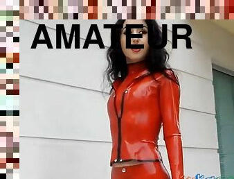 utendørs, amatør, babes, latex