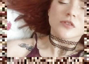 orgasme, amateur, rousse, belle, solo, tatouage, avec-expérience