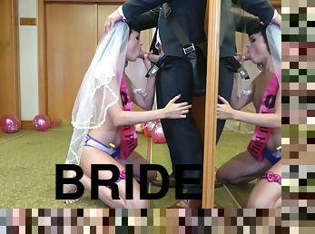 Horny dude licks bride’s pussy while he still has the chance