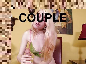 Kinky POV girlfriend jerks off erotically in a sensual couple