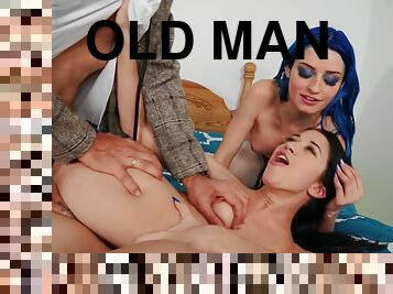 Alex Coal and Jewelz Blu get fucked by perverted old man