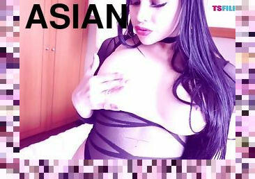 asiatisk, store-pupper, blowjob, hardcore, ludder, undertøy, dildo, rumpe-butt, filipinsk, brunette