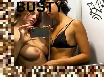 Sexy and Busty Shameless Amateur Babes Having Fun in Public - Public fetish