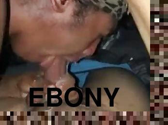 Sloppy ebony deepthroat