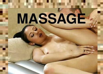 Sexy masseuse gives massage and fucked by her client