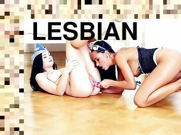 Victoria Sweet - Slim Long Leg Girls Intense Lesbian Sex To Each Other Cum