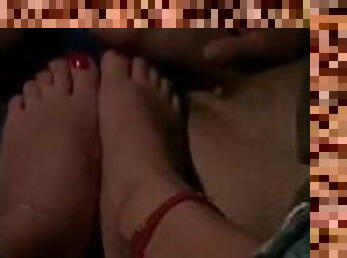 public footjob in the car with stranger pretty feet