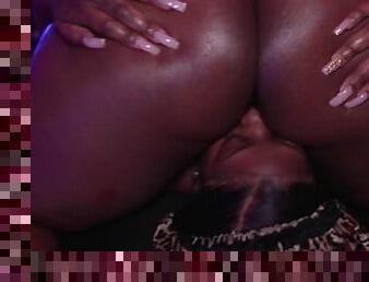 klitoris, pussy, ebony, lesbisk, massasje, svart, bbw, rumpe-booty, fingret, riding