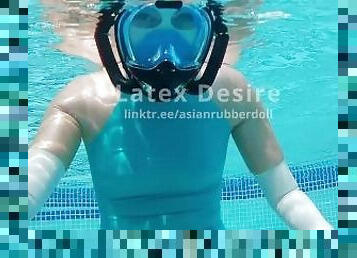 asiatiche, culi, allaperto, amatoriali, neri, piscina, culo, latex, gomma