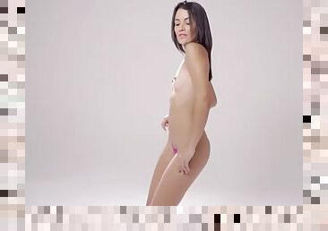 Latina babe camila saint poses in micro bikini and masturbates