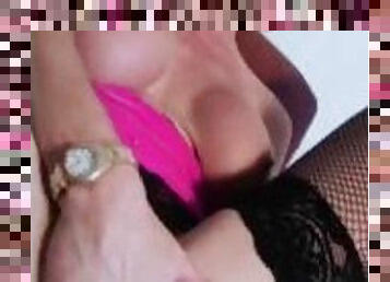 blonde milf having some hot fingering action by herself