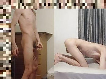 Two skinny men better than one skinny man horny lad duplicates himself to feel he getting fucked