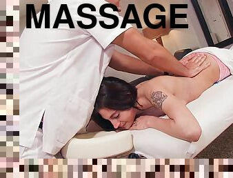 Aroused brunette craves the dick more than anything during erotic massage