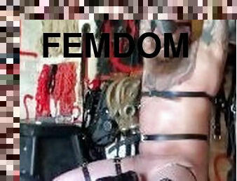 orgasmo, gay, sadomasoquismo, esclava, corrida, máquinas, amordazada, bondage, leche, dominación-femenina