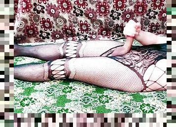 Solo hot Skinny trans Masturbation in Lingerie