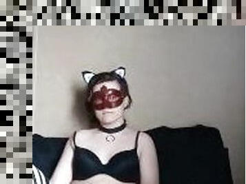 Goth fucking themself in cat ears :) , Full video on onlyfans @island_sorceress