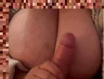 store-pupper, svær, handjob, bbw, pov, cum, naturlig, pupper, massiv, gigant