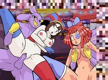 POMNI, RAGATHA and JAX Having Hard Sex Until Cum (The Amazing Digital Circus Porn)