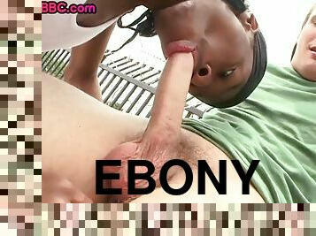 Ebony thug picked up and drilled in the ass outdoors