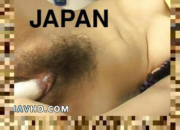 Fantastic Japanese bombshell Yui Misaki gets her taut hole wedged with a massive faux-cock in this uncensored XXX JAV