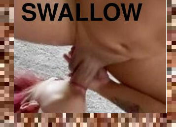 svær, amatør, blowjob, cumshot, svelging, facial