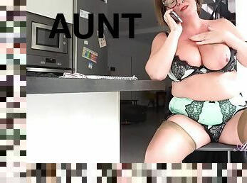 AuntJudys - 43yo Busty Amateur MILF JoJo - Phone sex in the office