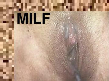 amatör, milf, mamma, creampie, bbw, knubbig, dubbel, pov, mor, penetrering