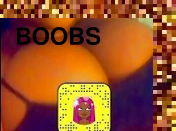 Cute nerdy big titty bbw bounces boobs on snap