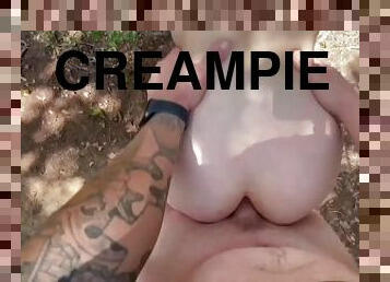 POV anal sex on hiking trail with people nearby! (Heavy breathing)