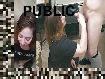 fête, public, amateur, fellation, ejaculation-sur-le-corps, couple, collège