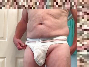 Uncut Cock in Jock Strap