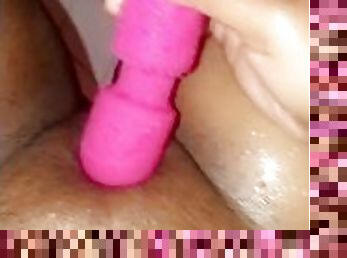 Wet and wild fun in the shower playing with my dildo