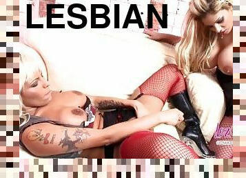 Giant tits lesbian easily seduced her new friend