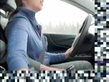 LISA BROOKS- Pretty Brunette Jerks Me Off in Her Car