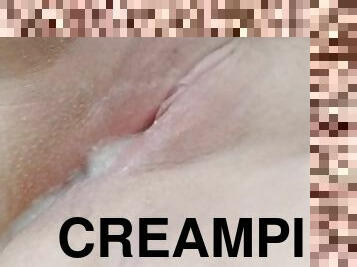 fisse-pussy, kone, amatør, skønheder, udløsning, creampie, par, tøs, sperm, fetish