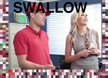 Nina Elle And Xander Corvus In Mischievous Blonde Mom Swallows My Big Shaven Jizzbags