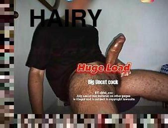 Huge load... big uncut cock