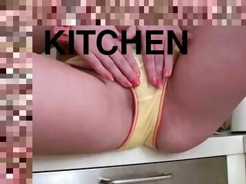 Lil Emma Fingering in Kitchen